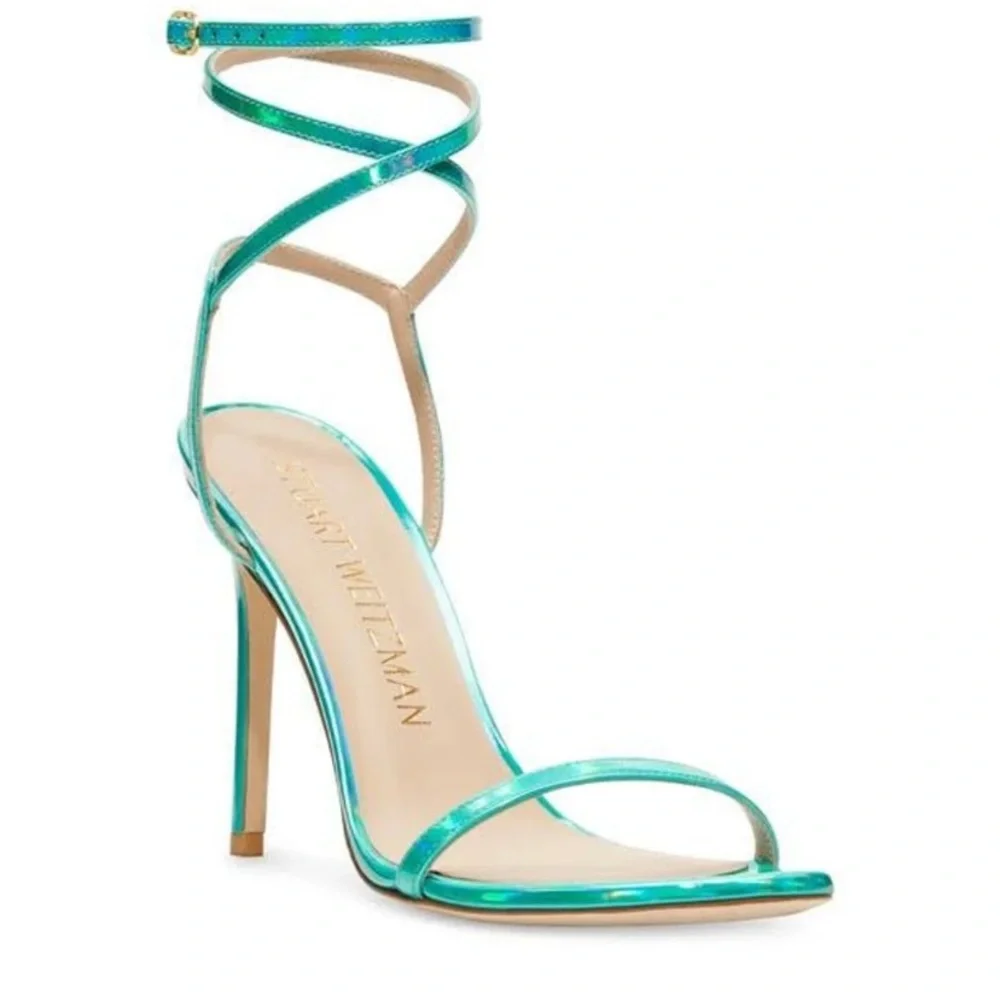 stuart weitzman women’s barelynude 100 heels green size 7 party special event
